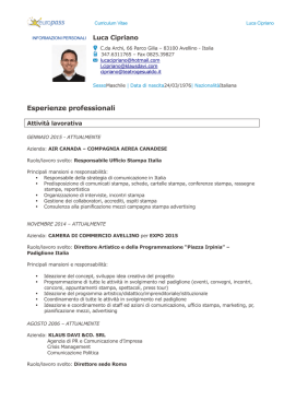 Curriculum - Teatro Gesualdo