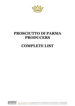 prosciutto di parma producers complete list