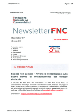 Newsletter n. 7 del 15 marzo 2015
