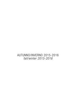 AUTUNNO/INVERNO 2015-2016 fall/winter 2015-2016