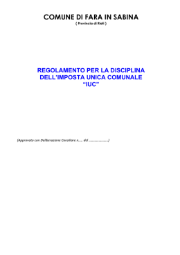 iuc - regolamento - Comune di Fara in Sabina