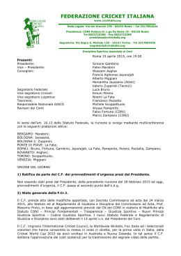 Consiglio Federale 15/04/2015 - Federazione Cricket Italiana