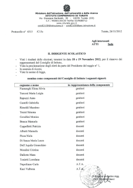 Consiglio di Istituto - Istituto Comprensivo Statale di Turate