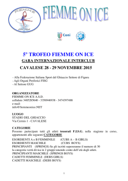 5° Trofeo Fiemme On ice - Federazione Italiana Sport del Ghiaccio