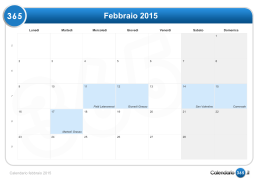 Calendario febbraio 2015