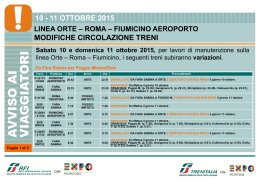 modifiche circolazione treni 10 - 11 ottobre 2015