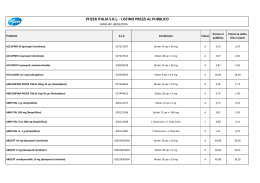 Listino aggiornato
