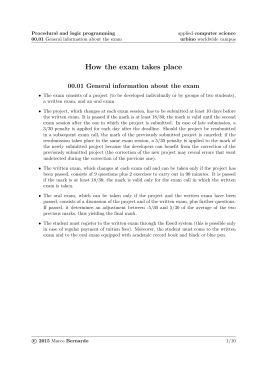 Informazioni generali sull`esame / General information about the exam