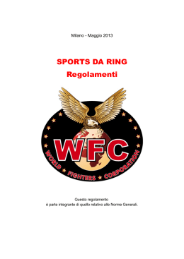 SPORTS DA RING Regolamenti
