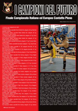Finale Campionato Italiano ed Europeo Contatto Pieno
