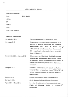 CV - Universit&agrave; degli Studi di Parma