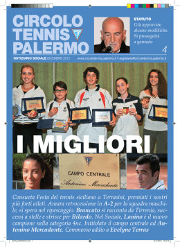 Mese di Dicembre Anno 2012 - Circolo del Tennis Palermo