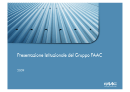 Presentazione Istituzionale del Gruppo FAAC