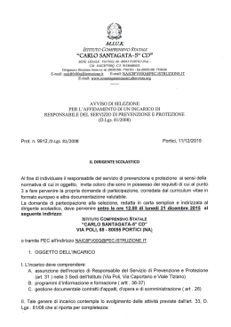 Avviso di selezione per l`affidamento di un incarico di RSPP