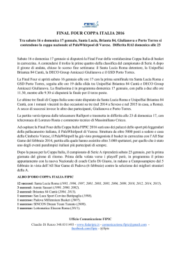 FINAL FOUR COPPA ITALIA 2016