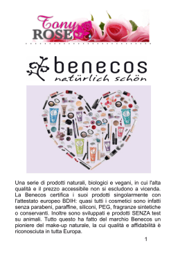 Una serie di prodotti naturali, biologici e vegani, in cui l