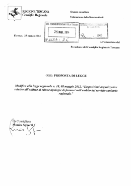 REGIONE TOSCANA - Consiglio Regionale della Toscana