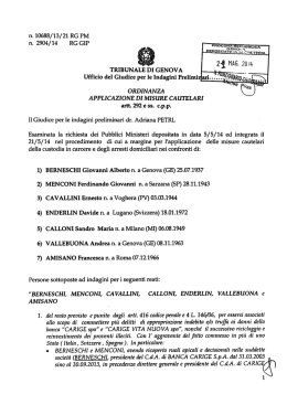 n. 2904/14 RG GIP - Casa della Legalit&agrave;