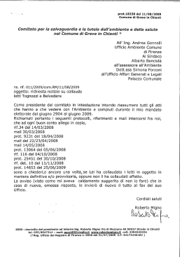 Nuova lettera ad Ing. Andrea Gonnelli, collaudatore del Piano di