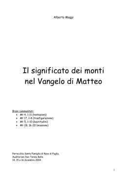 Il significato dei monti nel Vangelo di Matteo