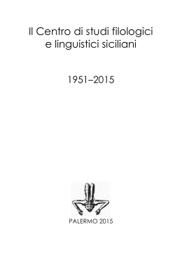 Volumetto CSFLS 2015 - Centro di studi filologici e linguistici siciliani