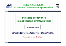 Strategie per favorire la motivazione all`attivit&agrave; fisica