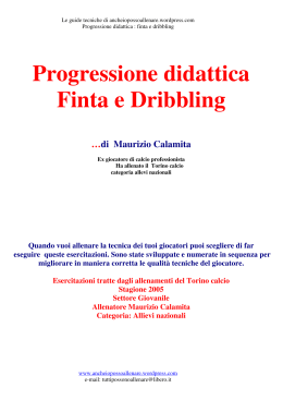 Progressione didattica Finta e Dribbling …di Maurizio Calamita