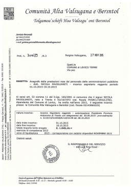 Incarico reggenza dal 01 al 18 ottobre 2015