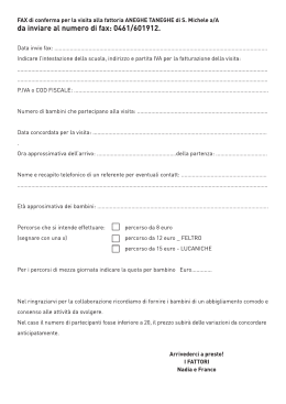 da inviare al numero di fax: 0461/601912.