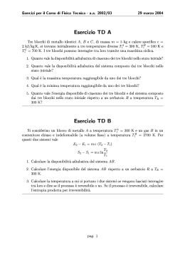 Esercizi per il orso di Fisica $ecnica