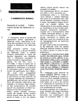 Requisiti di ruralità – Trattamento fiscale dei fabbricati rurali