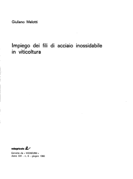 Impiego dei fili di acciaio inossidabile in viticoltura