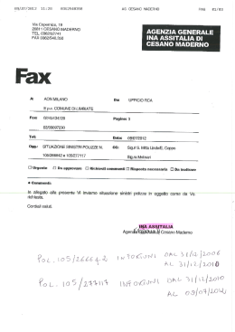 $`èî1 B&ÈÎQQÈMADERNO AGENZIA GENERALE FAX 0362/540350
