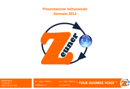 Presentazione Istituzionale - Gennaio 2012 -