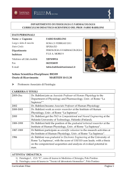 Curriculum Vitae Pagina 1 DIPARTIMENTO DI FISIOLOGIA E