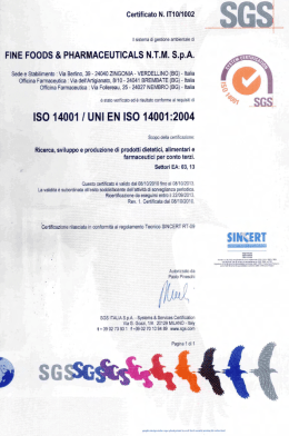 FINE FOODS & PHARMACEUTICALS N.T.M. S.p.A.