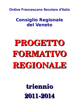 progetto formativo regionale - Ordine Francescano Secolare del