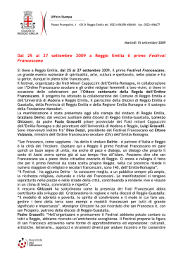 Dal 25 al 27 settembre 2009 a Reggio Emilia il primo Festival