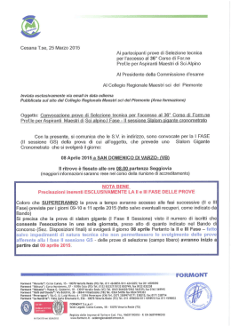 CONVOCAZIONE I FASE - II Sessione GS