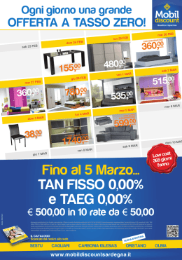 Fino al 5 Marzo... ` - MobilDiscountSardegna