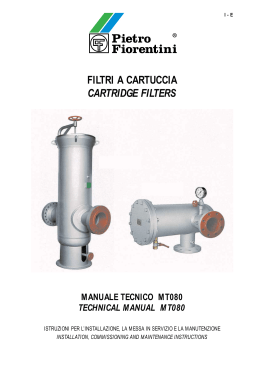 filtri a cartuccia cartridge filters manuale tecnico