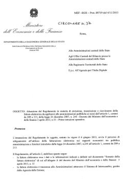 circolare - Fatturazione elettronica PA