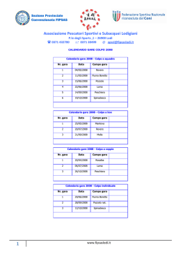 Calendario gare Provinciali Colpo