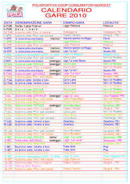Calendario gare 2010 - Polisportiva Coop Consumatori Nordest