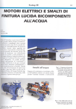 motori elettrici e smalti di finitura lucida bicomponenti all`acqua