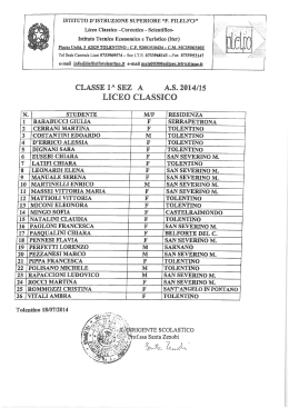 classi prime 2014-2015 - iis filelfo tolentino