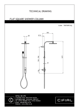 TECHNICAL DRAWING FLAT SQUARE SHOWER COLUMN