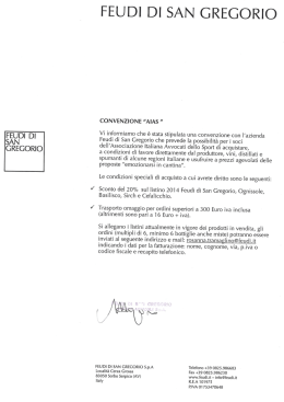 feudi di san gregorio - Associazione Italiana Avvocati dello Sport