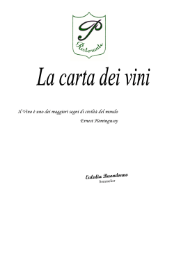 carta dei vini sito - Ristorante President