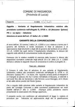 Fase di Adozione - Comune di Massarosa